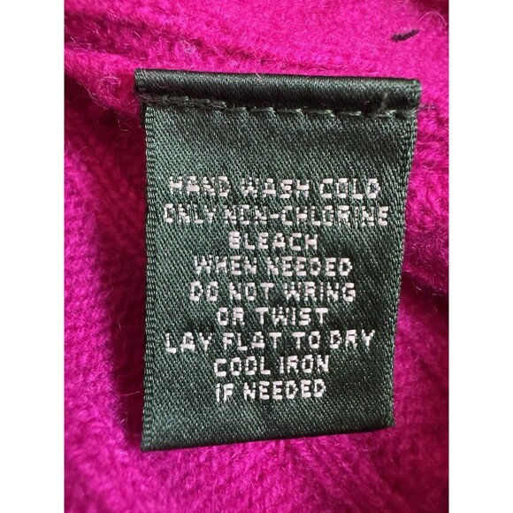 Ralph Lauren  100% Cashmere Crossover V-Neck SWEATER FUCHSIA  SIZE M -PETITE - Picture 5 of 8